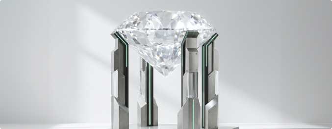 Reinsurance and capacity giant diamond in metallic stand